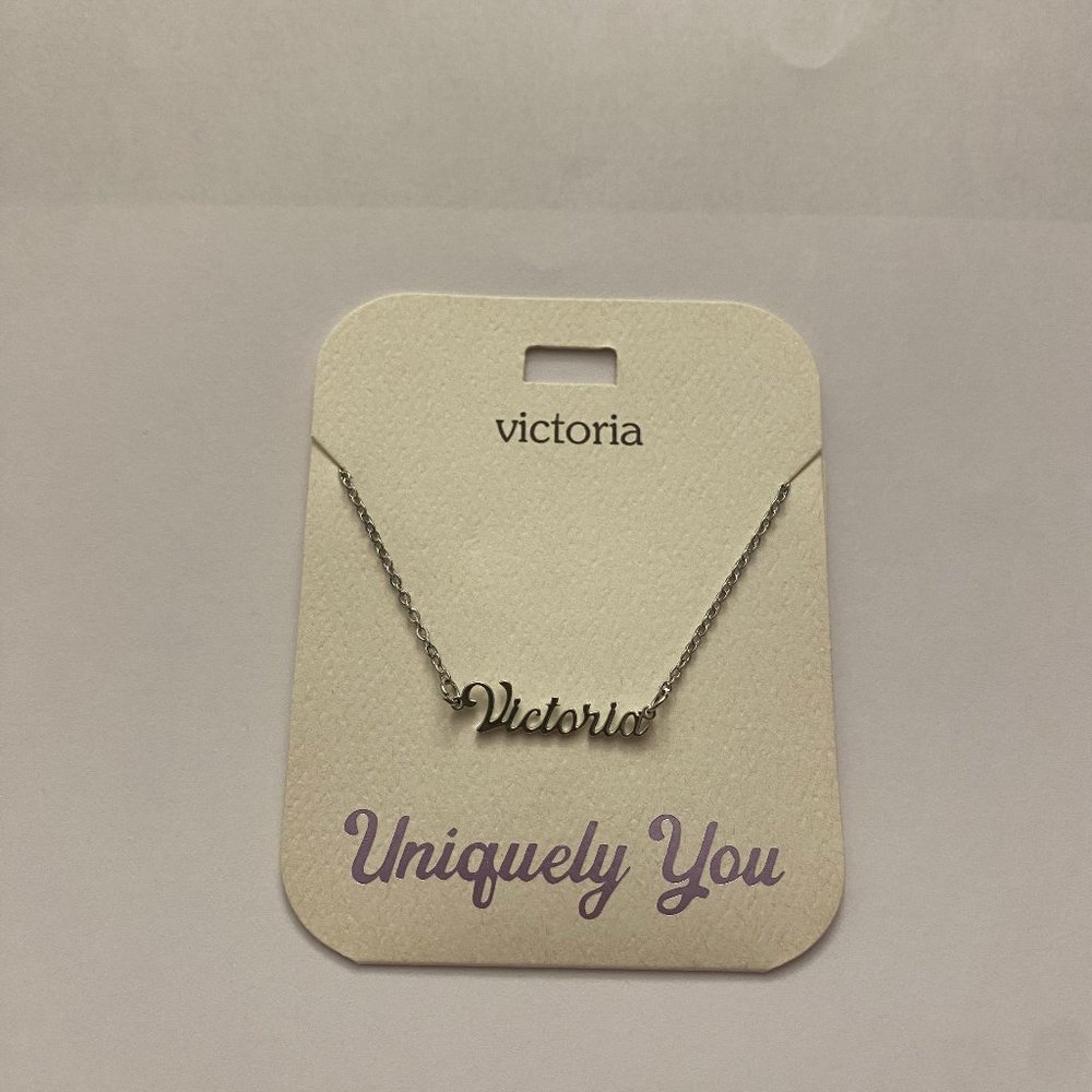 NWT Victoria Personalized Name Silver Pendant 16-20" Necklace Uniquely You